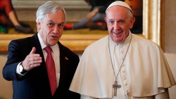 Pope Francis meets Chile's President Sebastian Pinera in the Vatican, Oct. 13, 2018.