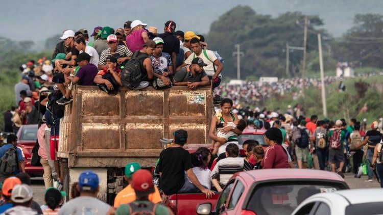 La carovana dei migranti giunti in Messico
