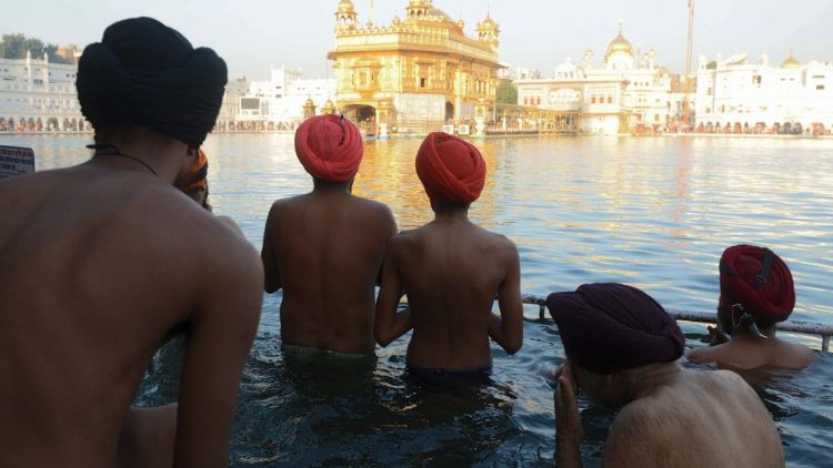 The Golden Temple in Amritsar, India, Sikhism's holiest pilgrimage site.