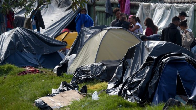Venezolanische Flüchtlinge in Zelten