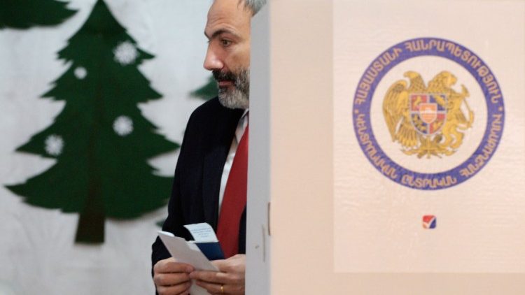 Le Premier ministre arménien Nikol Pachinian, lors des élections législatives du 9 décembre 2018. 