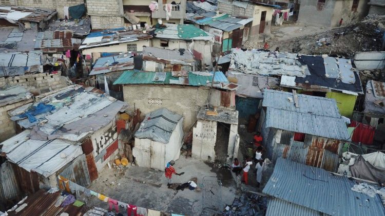 A view of neighbourhoods in Port au Prince, Haiti where many survive on less than 2 dollars a day