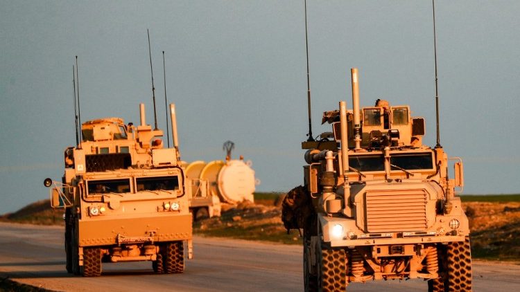 US Marine Corps tactical vehicles in Syria's northeastern Hasekeh province
