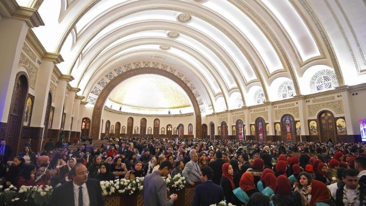 Messe de Noël et de consécration de la nouvelle cathédrale de la Nativité du Christ, dans la nouvelle capitale administrative de l'Égypte, le 6 janvier 2019.