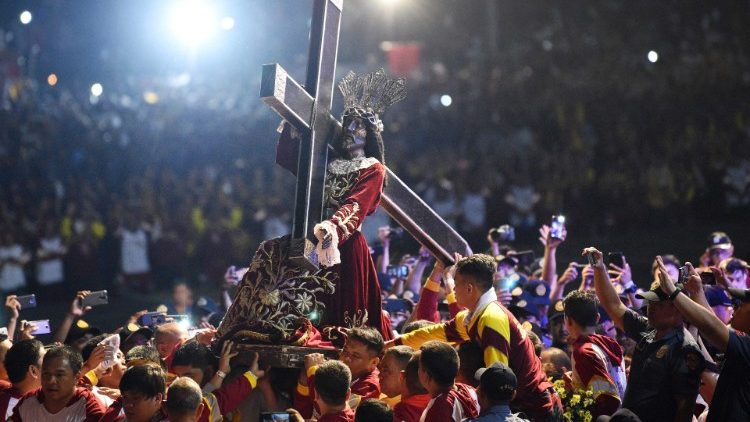 The procession of the Black Nazarene in Manila, the Philippines, January 9, 2019. 