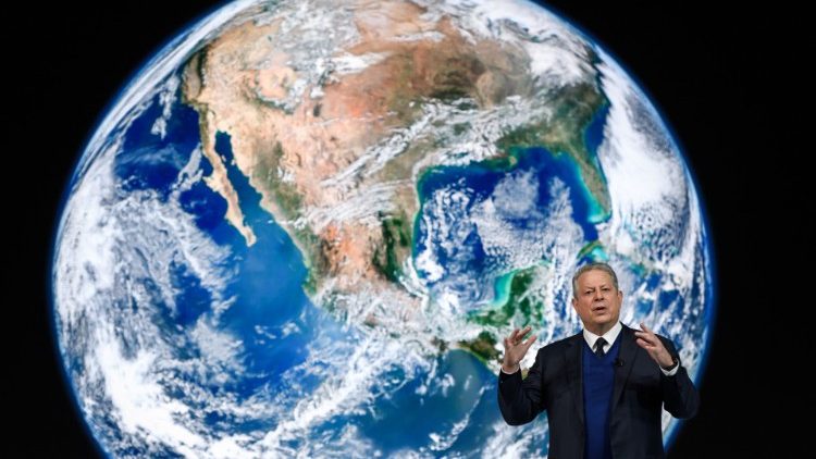 Photo d'illustration. L'ancien vice-président américain Al Gore lors de son intervention, mardi 22 janvier, au Forum de Davos
