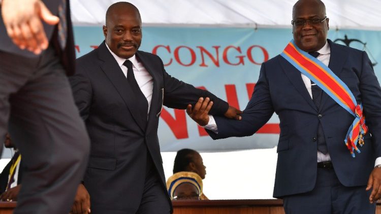 Newly inaugurated President of Congo, Felix Tshisekedi with former president Joseph Kabila