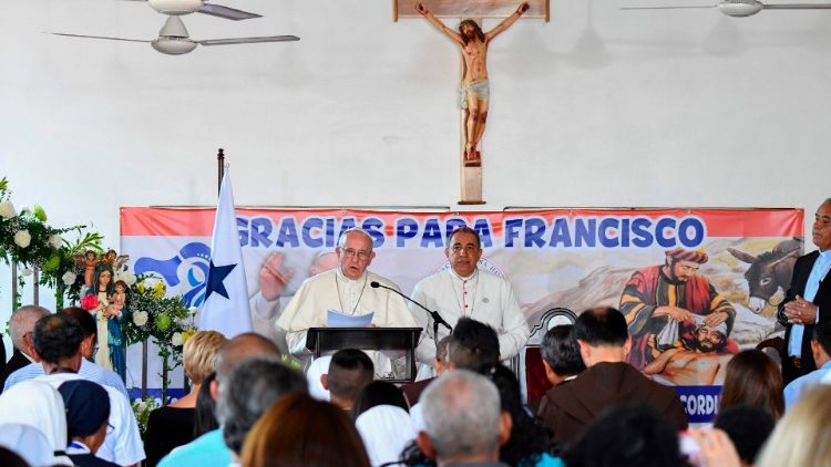 Papa govori u Domu "Dobri Samarijanac" u Panami, 27. siječanj 2019.