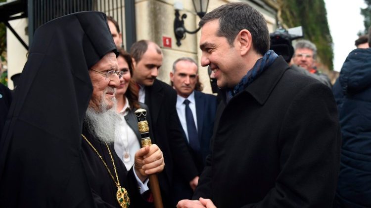 Patriarch Bartholomaios I. und der damalige griechische Premier Alexis Tsipras besuchten Halki 2019