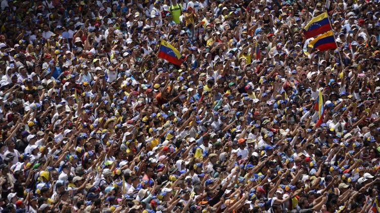 Rally in Caracas, upon Juan Guaido's return