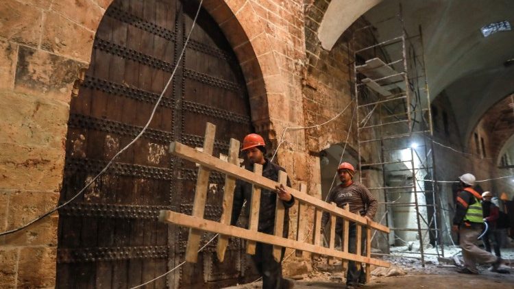 Wiederaufbau im historischen Basar von Aleppo