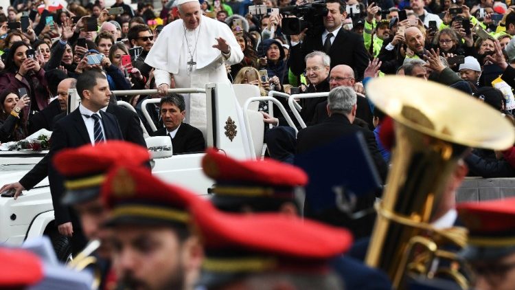 Pope Francis at the general audience in the Vatican on March 27, 2019. 