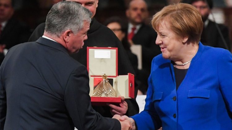 König Abdullah II. und Angela Merkel