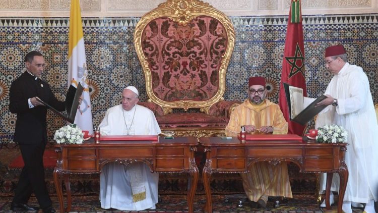 프란치스코 교황과 모함메드 6세 모로코 국왕