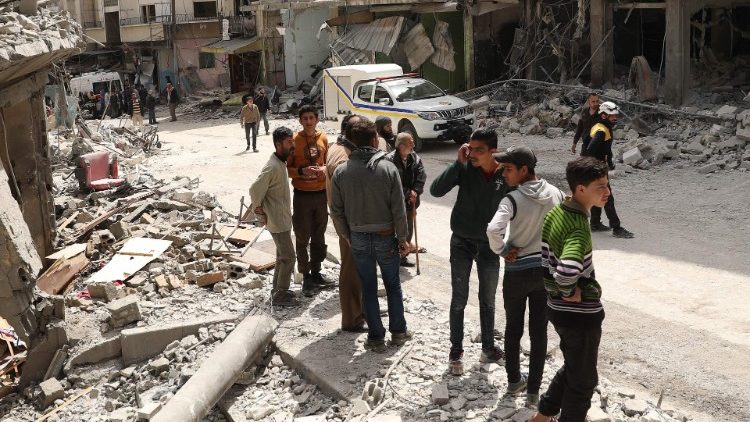 Idlib po bombardowaniach 