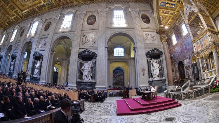 Svätý Otec na výročnom kongrese Rímskej diecézy 9. mája 2019 v Lateránskej bazilike