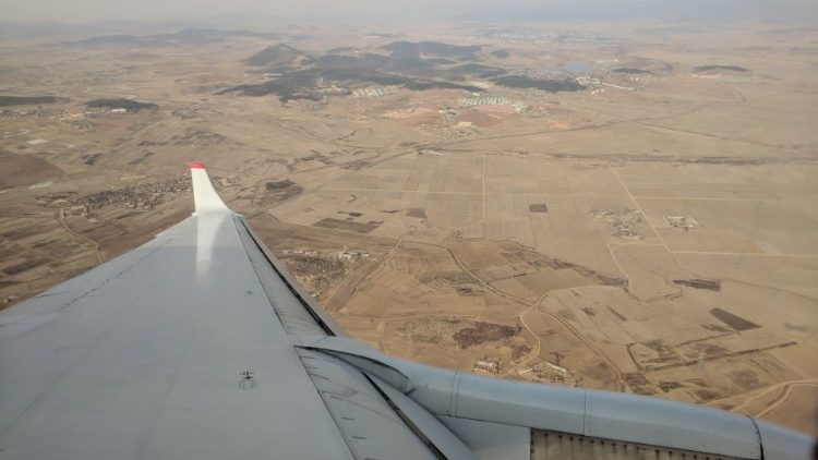 Vista aérea de região atingida pela seca