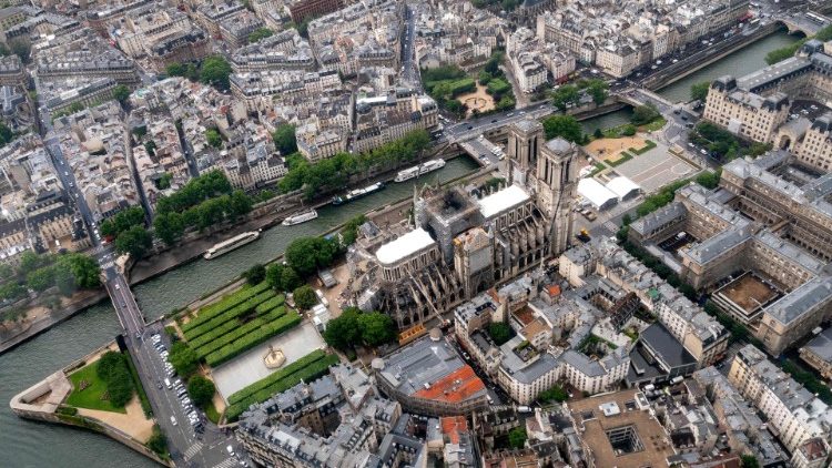 Luftbild von Notre Dame, Paris