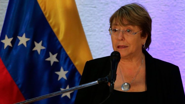 La Haut-Commissaire aux droits de l'homme de l'ONU, Michelle Bachelet, le 21 juin à Caracas. 