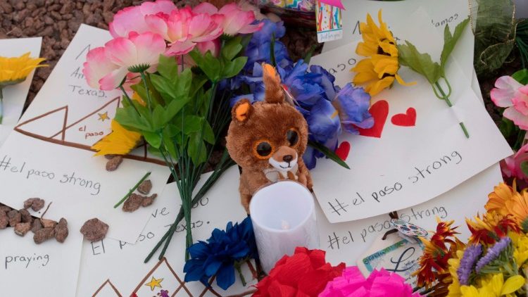 A memorial near the site of the mass shooting in El Paso, Texas
