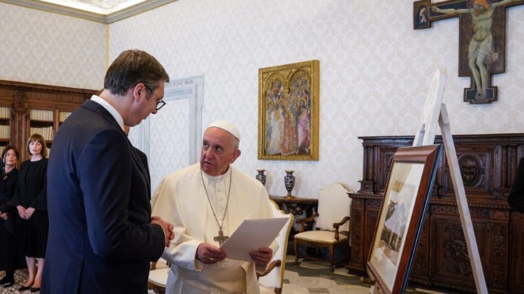 教宗接見塞爾維亞總統