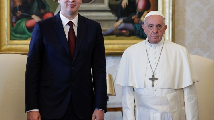 Папа Фрањо и претседателот Александар Вучиќ 