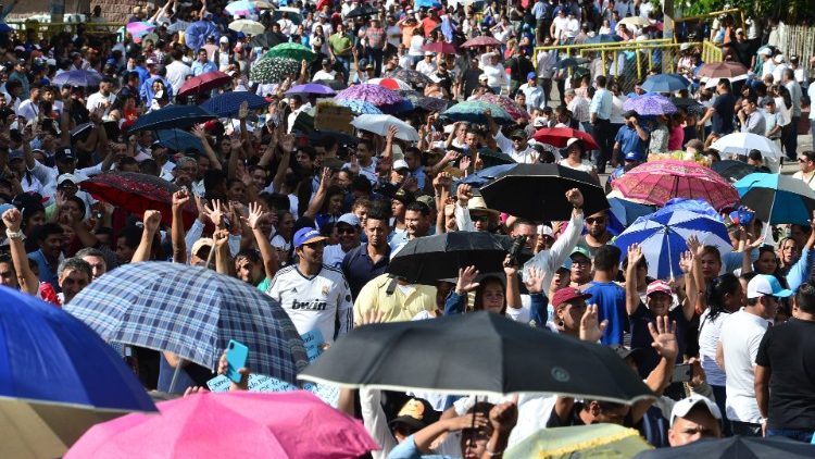 Manifestation à Tegucigalpa, Honduras, le 9 octobre 2019. Ici des soutiens du président Juan Orlando Hernandez.