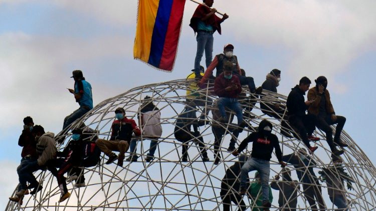 Demonstrators in Ecuador