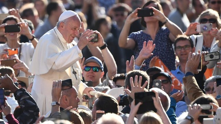 Pope Francis at the General Audience of October 16, 2019.