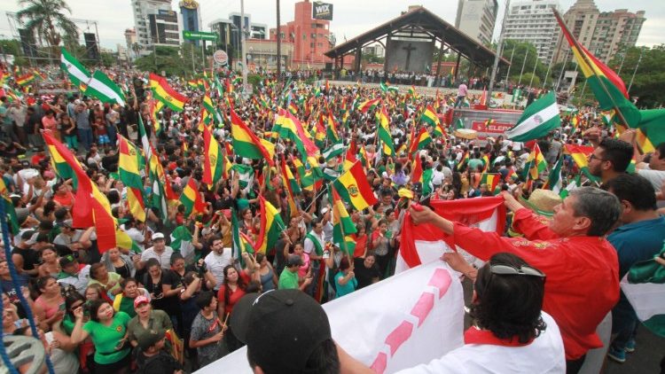 बोलिविया के लोगों का विरोध प्रदर्शन