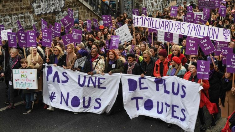 Demonstrators take to the streets in France for the International Day for the Elimination of Violence Against Women