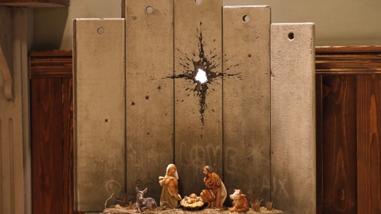 Banksy - Krippe mit Mauer