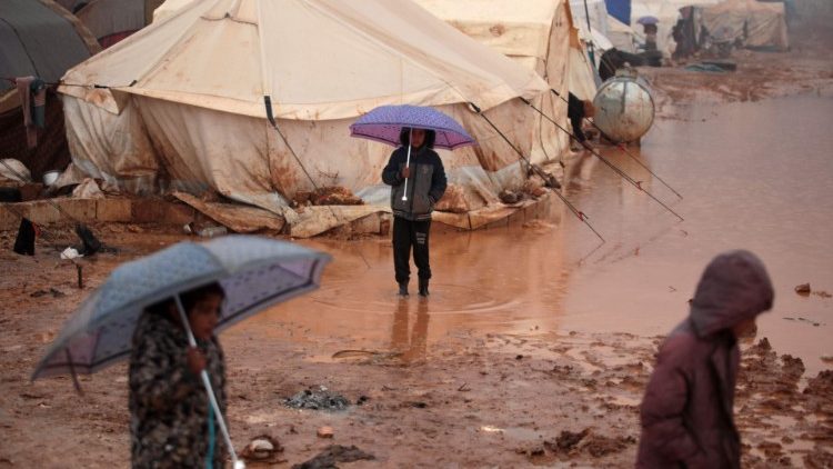 Syrian children, fleeing the war, live in appalling conditions in camps for displaced people. 