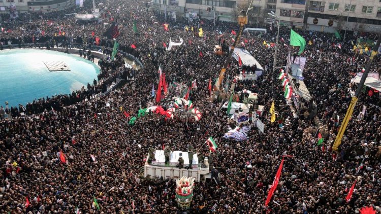 Rassemblement à Téhéran en hommage au général Soleimani, le 6 janvier 2020.