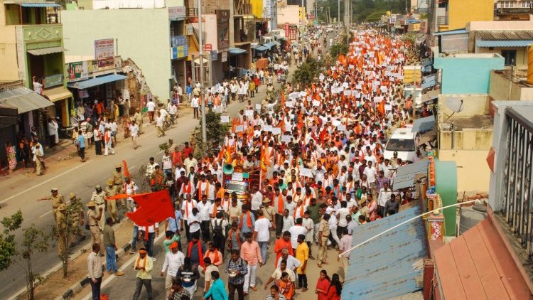 Protest von Hindunationalisten gegen die geplante Jesusstatue