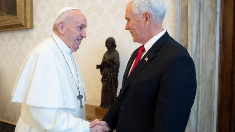 Pope Francis and US Vice President, Mike Pence