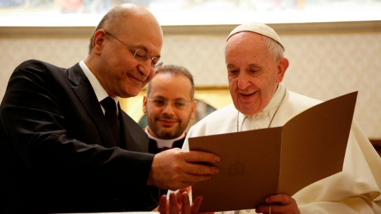 Papež Frančišek in iraški predsednik Baram Salih, 25. januar 2020