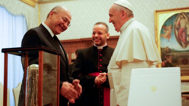 Pope Francis meets Iraqi President Barham Saleh on 25 January 2020