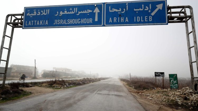 Nahezu ausgestorben: Autobahn bei Ariha in der Provinz Idlib am Mittwoch