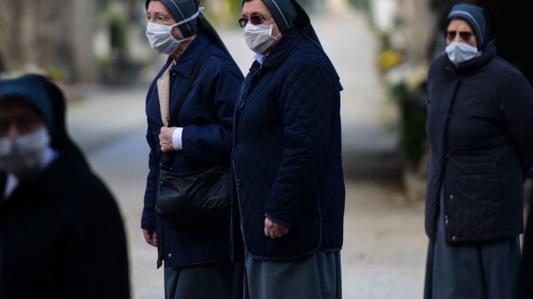 A group of nuns during the COVID-19 pandemic in Bergamo, Italy