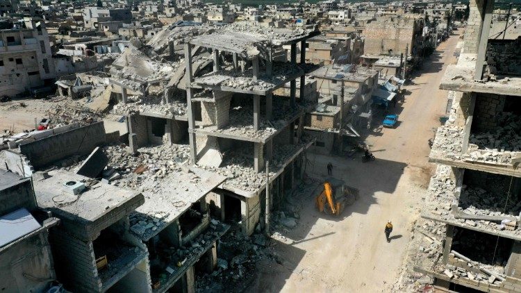 Разрушени сгради в Идлиб, Сирия