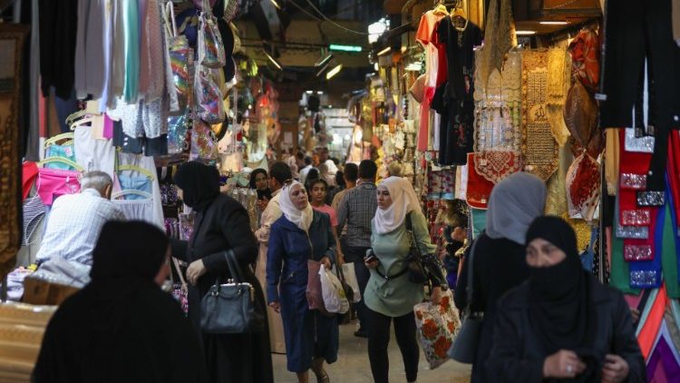 Inside a market in old Damascus, Syria, on June 17, 2020, as Caesar Act sanctions by the US came into force. 