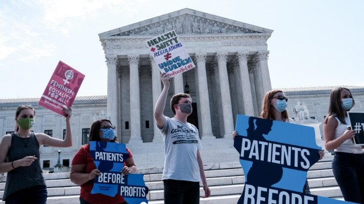 Pro-life activists demonstrating in front of the U.S. Supreme Court last Monday