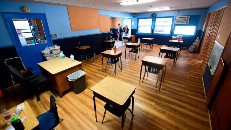 An empty classroom in elementary school 