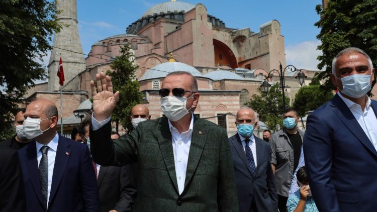 Der türkische Präsident Erdogan besuchte am 19. Juli 2020 die Hagia Sophia