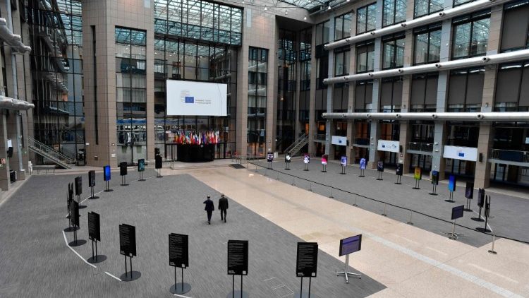 Atrium of the EU Council building in Brussels