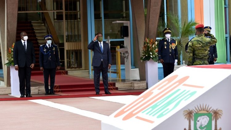 Cérémonie marquant le 60e anniversaire de l'indépendance de la Côte d'Ivoire, le 7 août 2020.