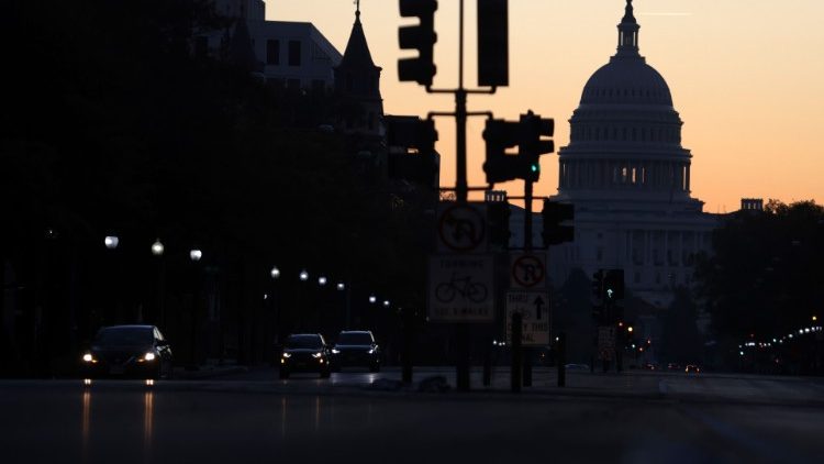 The U.S. Capitol seen in the early morning hours of Wednesday, 4 November 2020.