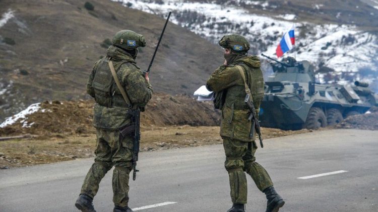 Russische Soldaten in Berg-Karabach