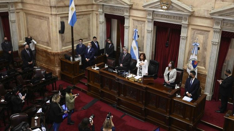 Il Senato argentino vota, in sessione virtuale, la patrimoniale (Juan Mabromata / Afp)